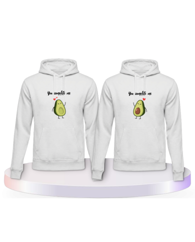 You Complete Me Kapuzenpullover mit Avocado Aufdruck | Paarpulli