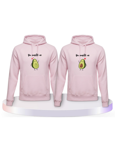 You Complete Me Kapuzenpullover mit Avocado Aufdruck | Paarpulli