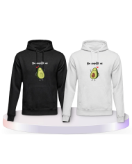 You Complete Me Kapuzenpullover mit Avocado Aufdruck | Paarpulli