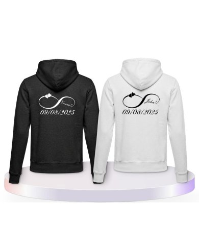 Unendlich Initial Pärchen Hoodies | Paarpulli