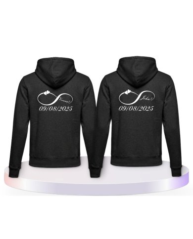 Unendlich Initial Pärchen Hoodies | Paarpulli