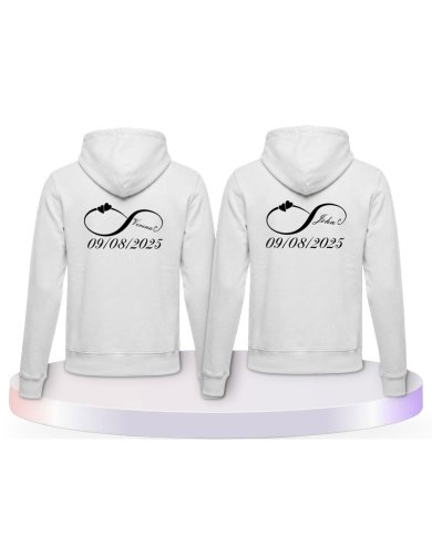 Unendlich Initial Pärchen Hoodies | Paarpulli