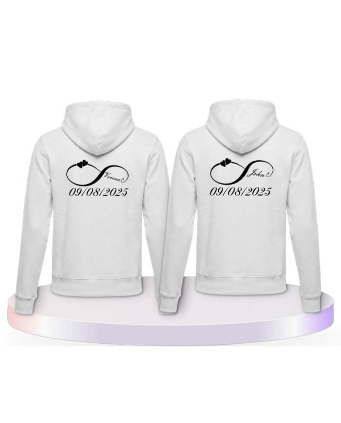 Unendlich Initial Pärchen Hoodies | Paarpulli