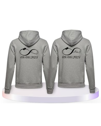 Unendlich Initial Pärchen Hoodies | Paarpulli