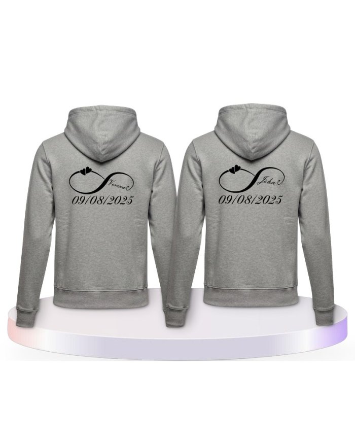 Unendlich Initial Pärchen Hoodies | Paarpulli