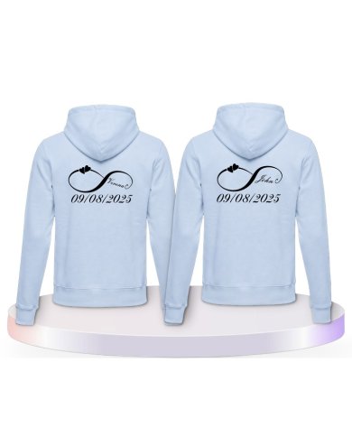 Unendlich Initial Pärchen Hoodies | Paarpulli