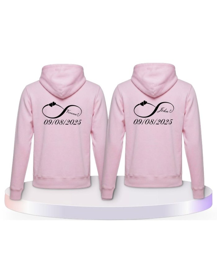 Unendlich Initial Pärchen Hoodies | Paarpulli