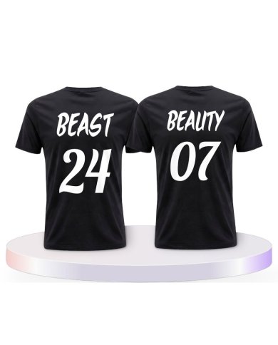 Partnerlook T-Shirts mit Beauty and Beast | Paarpulli
