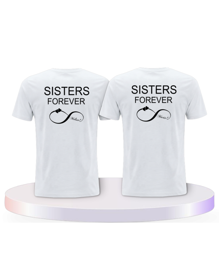 Partnerlook T-Shirts mit Sisters Forever BFF / Best Friend | Paarpulli
