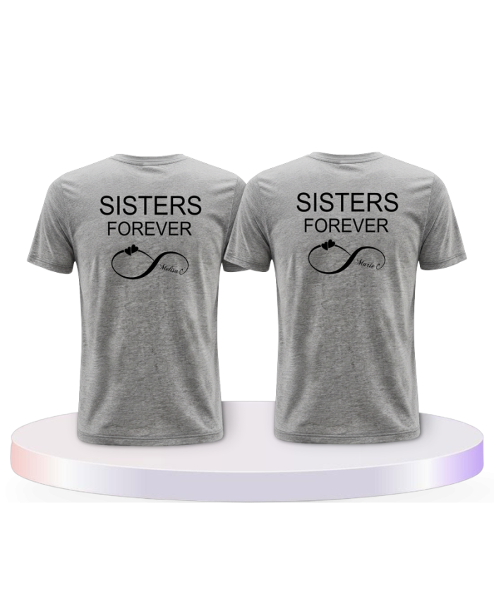 Partnerlook T-Shirts mit Sisters Forever BFF / Best Friend | Paarpulli
