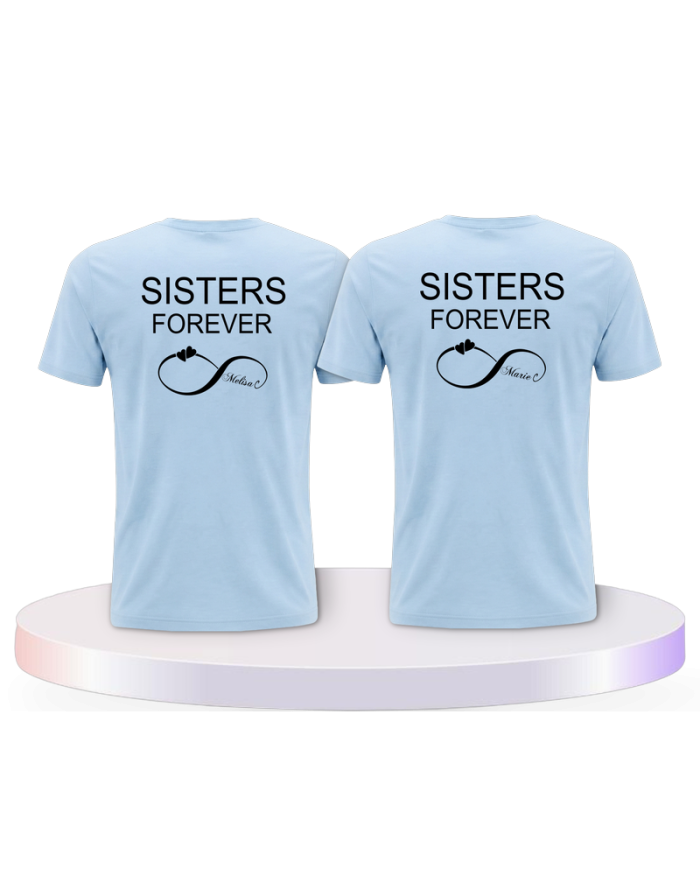 Partnerlook T-Shirts mit Sisters Forever BFF / Best Friend | Paarpulli