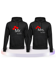 Mr and Mrs mit Wunschjahr Couple Hoodies kaufen | Paarpulli