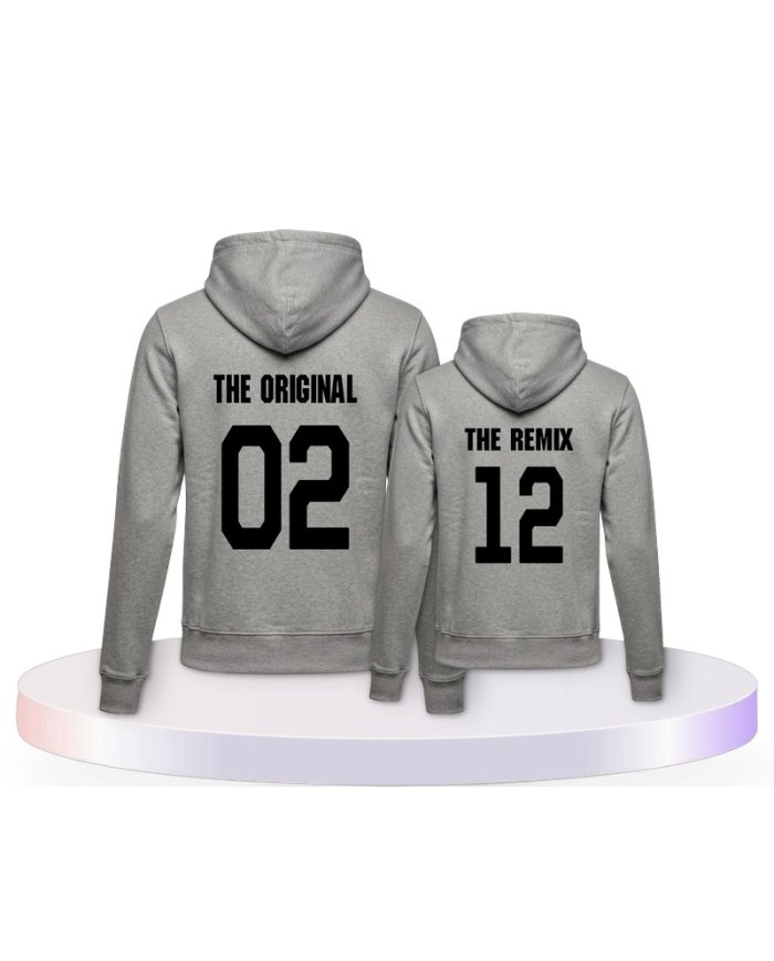 The Original and the Remix Rückendruck Eltern-Kind Hoodies | Paarpulli