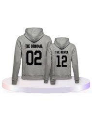 The Original and the Remix Rückendruck Eltern-Kind Hoodies | Paarpulli