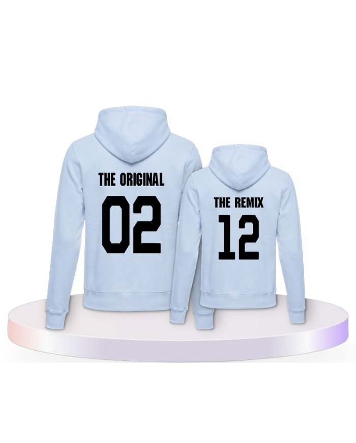 The Original and the Remix Rückendruck Eltern-Kind Hoodies | Paarpulli