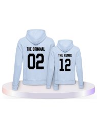 The Original and the Remix Rückendruck Eltern-Kind Hoodies | Paarpulli