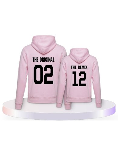 The Original and the Remix Rückendruck Eltern-Kind Hoodies | Paarpulli