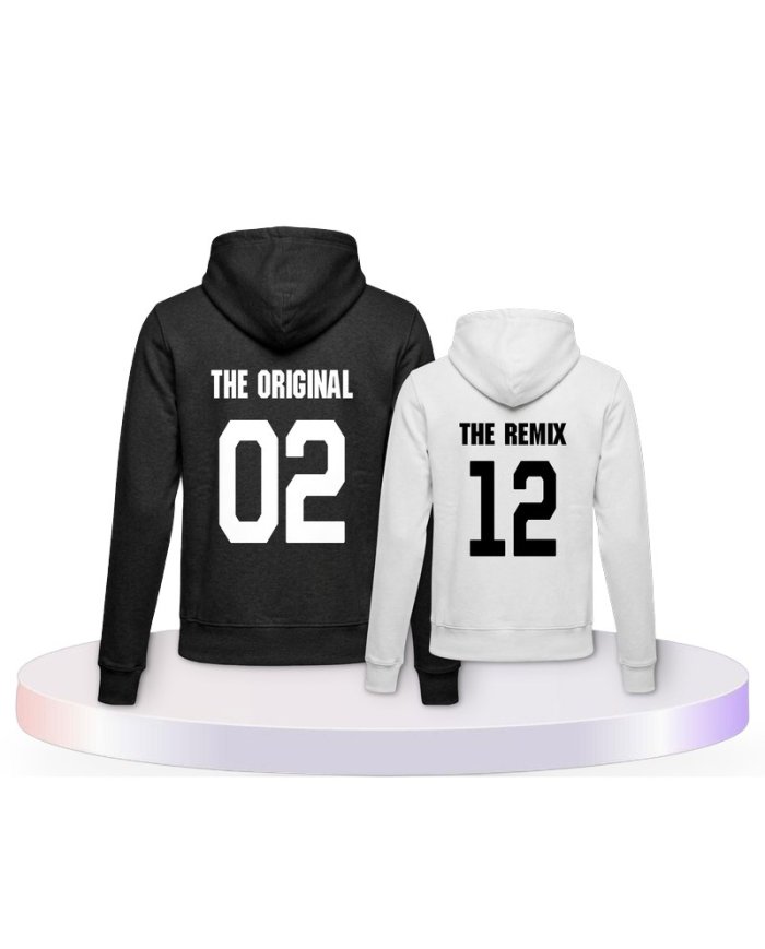 The Original and the Remix Rückendruck Eltern-Kind Hoodies | Paarpulli