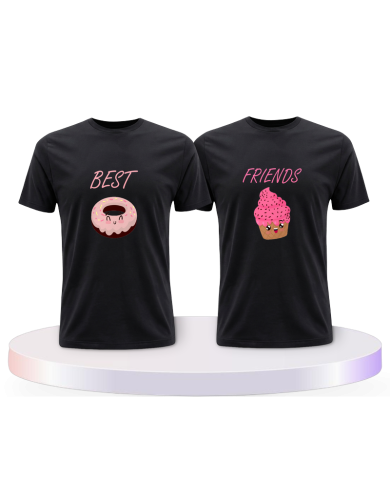 Partnerlook T-Shirts mit Donut & Cupcake Best Friends | Paarpulli