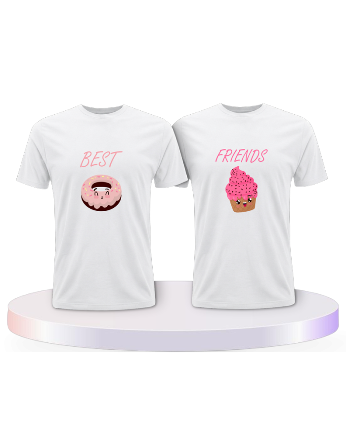 Partnerlook T-Shirts mit Donut & Cupcake Best Friends | Paarpulli