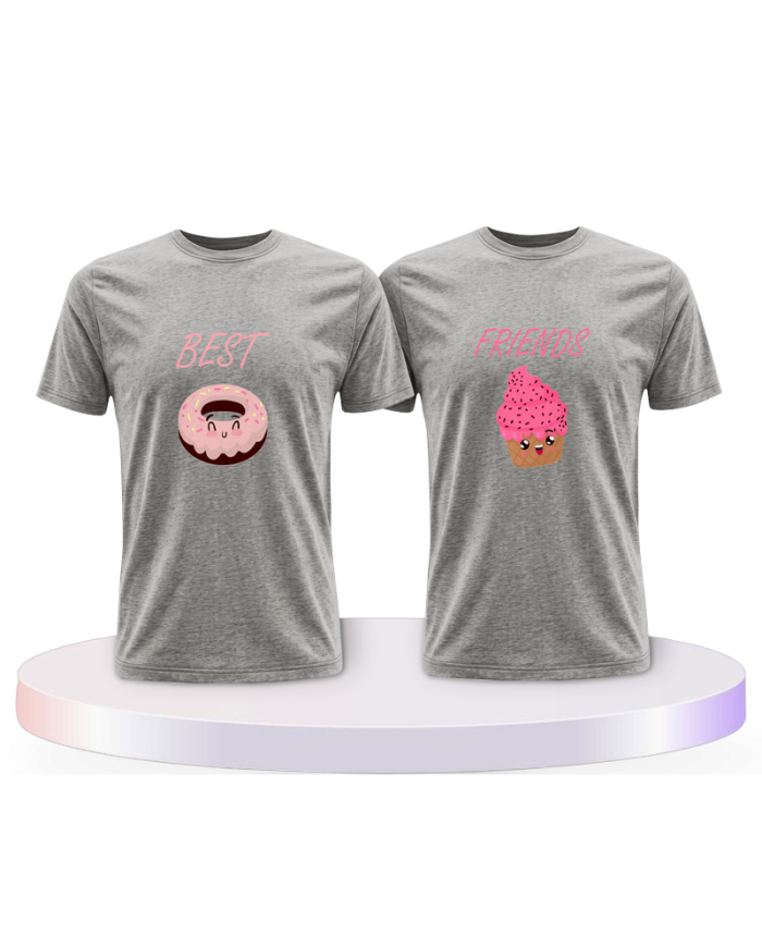 Partnerlook T-Shirts mit Donut & Cupcake Best Friends | Paarpulli