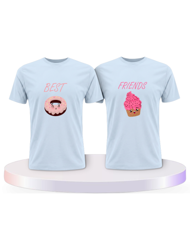 Partnerlook T-Shirts mit Donut & Cupcake Best Friends | Paarpulli