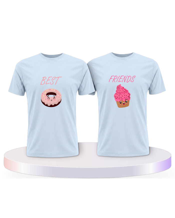 Partnerlook T-Shirts mit Donut & Cupcake Best Friends | Paarpulli