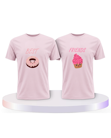 Partnerlook T-Shirts mit Donut & Cupcake Best Friends | Paarpulli