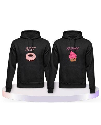 Gemeinsamer Look: Donut & Cupcake Best Friends Hoodies | Paarpulli