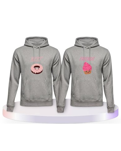 Gemeinsamer Look: Donut & Cupcake Best Friends Hoodies | Paarpulli