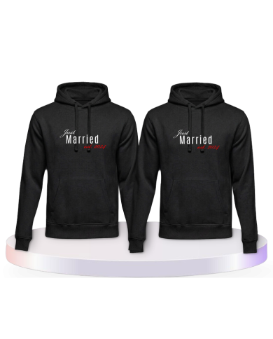 Partnerlook Hoodies mit Just married mit Wunschjahr | Paarpulli