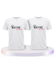 Gemeinsamer Look: Just married mit Wunschjahr T-Shirts | Paarpulli
