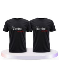 Gemeinsamer Look: Just married mit Wunschjahr T-Shirts | Paarpulli
