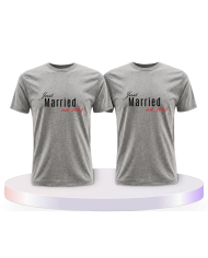 Gemeinsamer Look: Just married mit Wunschjahr T-Shirts | Paarpulli