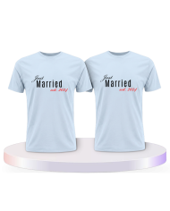 Gemeinsamer Look: Just married mit Wunschjahr T-Shirts | Paarpulli