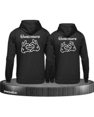 Comic Hände mit Wunschname und Wunschdatum Hoodies in schwarz