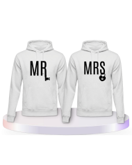 Mr. und Mrs. mit Schloss und Schlüssel Pärchen Hoodies | Paarpulli