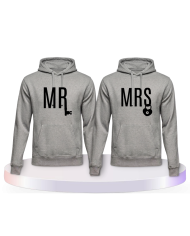 Mr. und Mrs. mit Schloss und Schlüssel Pärchen Hoodies | Paarpulli