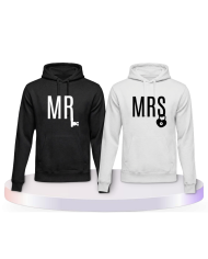 Mr. und Mrs. mit Schloss und Schlüssel Pärchen Hoodies | Paarpulli