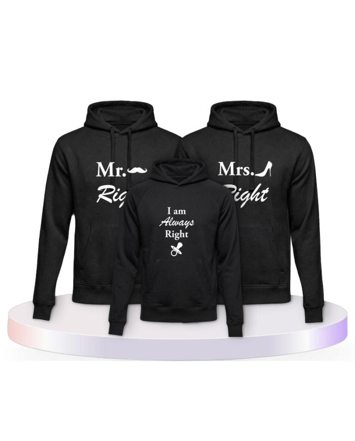 Familien Hoodies Mr. Mrs. & Always Right