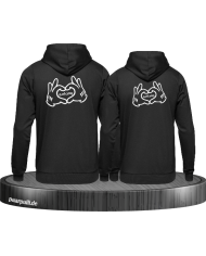 Comic Hände mit Wunschdatum als Partnerlook Hoodie-Set