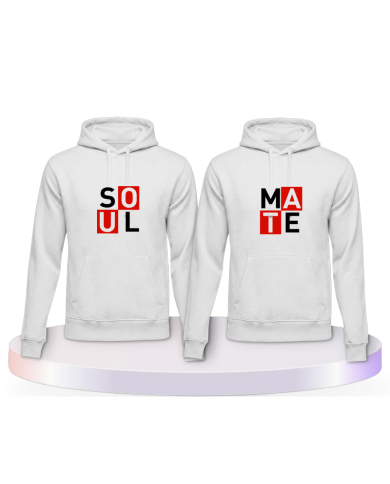 Soul Mate Kasten rot für Seelenverwandte Pärchen Hoodies | Paarpulli