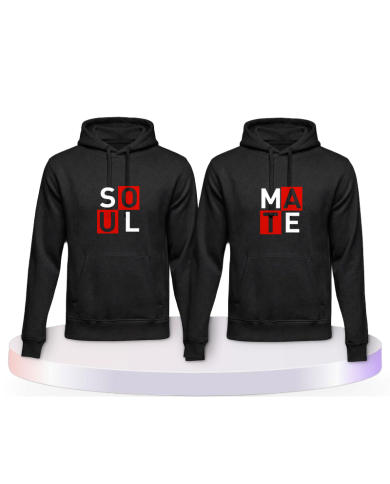 Soul Mate Kasten rot für Seelenverwandte Pärchen Hoodies | Paarpulli