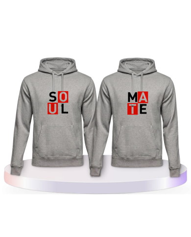 Soul Mate Kasten rot für Seelenverwandte Pärchen Hoodies | Paarpulli