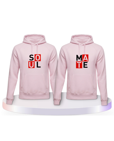 Soul Mate Kasten rot für Seelenverwandte Pärchen Hoodies | Paarpulli