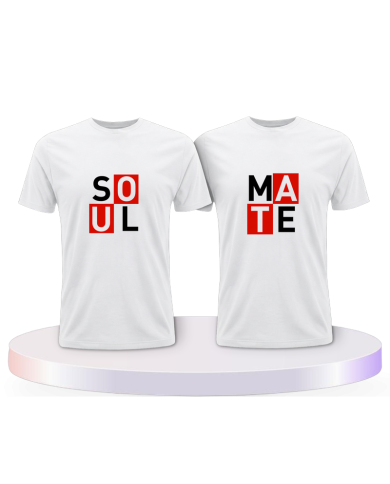Soul Mate Kasten rot für Seelenverwandte Pärchen T-Shirts | Paarpulli