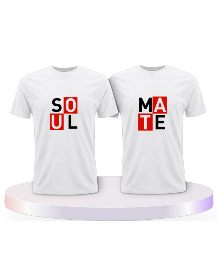Soul Mate Kasten rot für Seelenverwandte Pärchen T-Shirts | Paarpulli