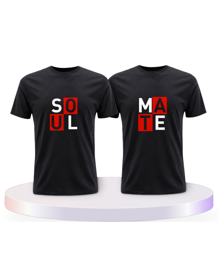 Soul Mate Kasten rot für Seelenverwandte Pärchen T-Shirts | Paarpulli