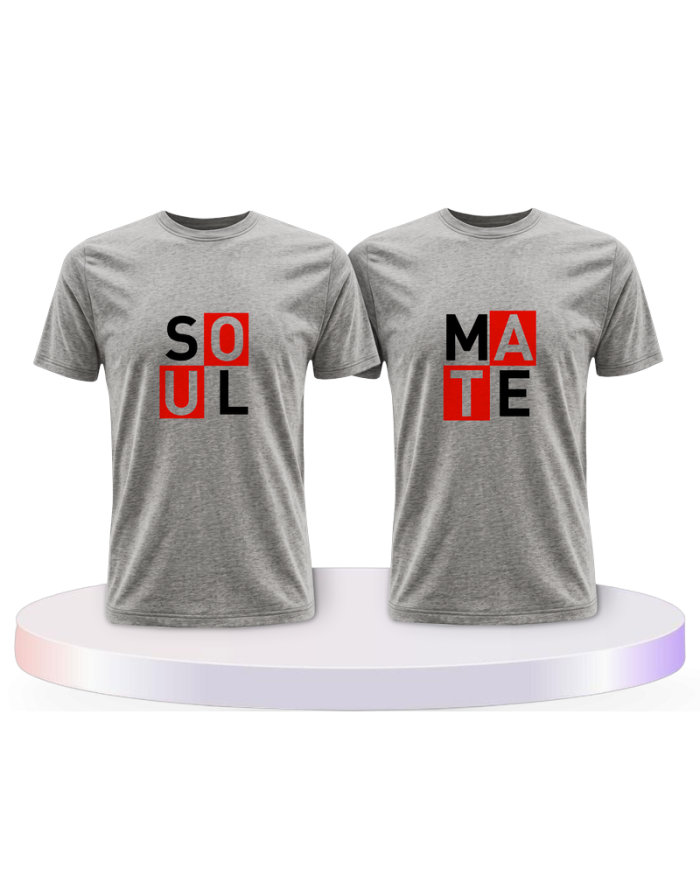 Soul Mate Kasten rot für Seelenverwandte Pärchen T-Shirts | Paarpulli