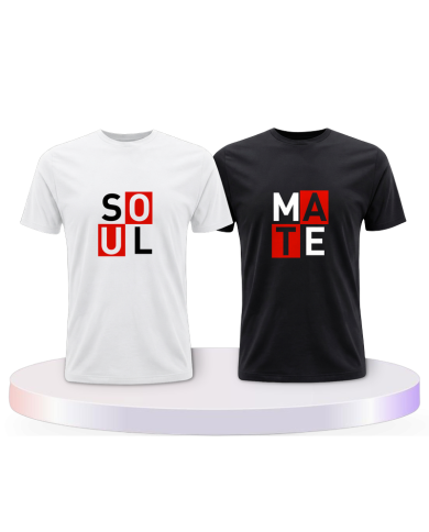Soul Mate Kasten rot für Seelenverwandte Pärchen T-Shirts | Paarpulli